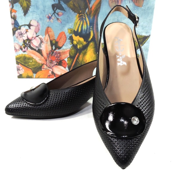 ALESSANDRO DI MARIA 🇮🇹 WOMEN'S BLACK LEATHER COMFORT SUMMER SANDALS - Picture 8 of 8